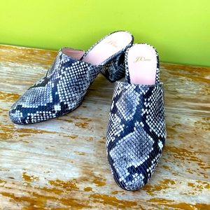 J Crew Sophie Mule In Snake Print